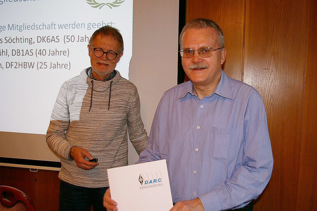 Ehrung für 25 Jahre Mitgliedschaft: Dr. Hans Eichel (li) und Horst Blüm (re)